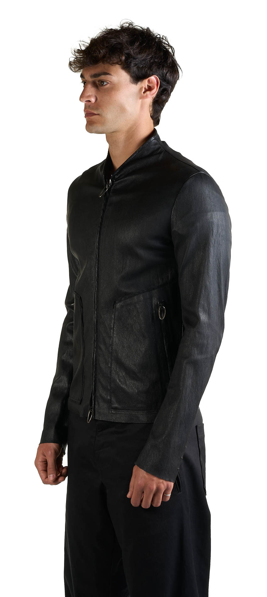 DANIELE BASTA LEATHER AND SILVER JACKET